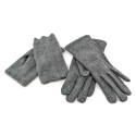 Faux Fur Two in One Gloves - Grey