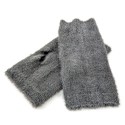Faux Fur Two in One Gloves - Grey