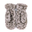 Faux Fur Mittens - Light Brown Animal Print