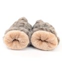 Faux Fur Mittens - Light Brown Animal Print